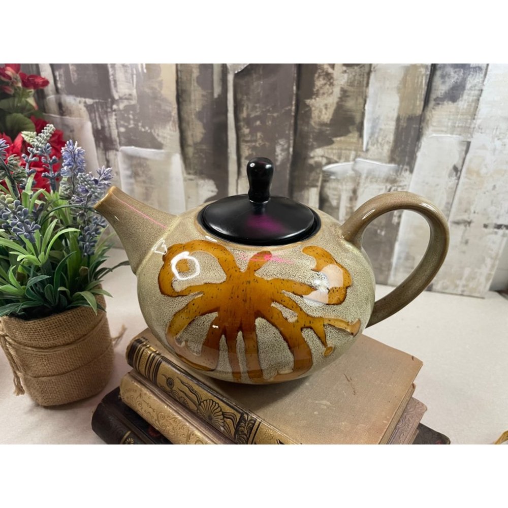 Pier 1 Kioko Ceramic Pottery Teapot Tea Pot Japanese Style 5 Cup w/Lid Retired